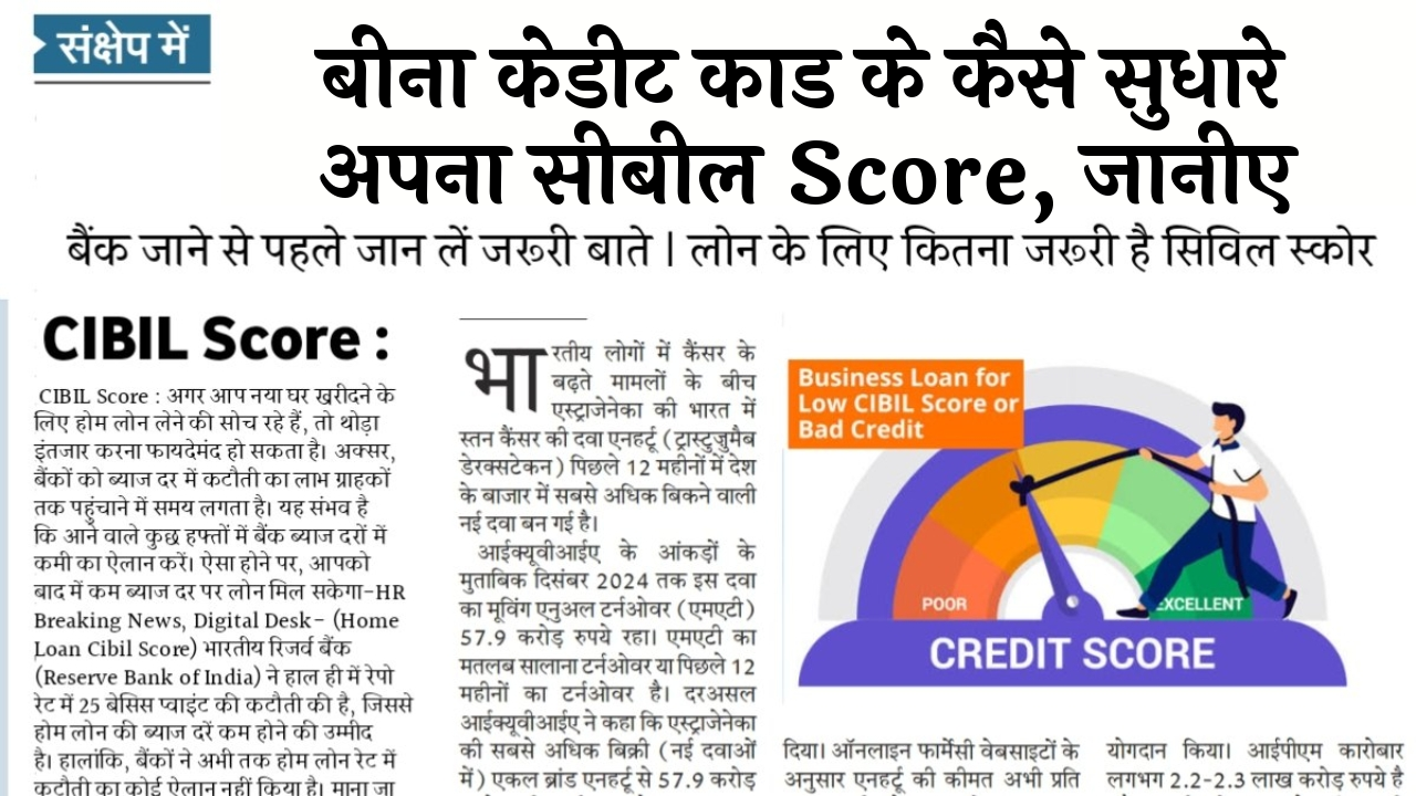 Cibil Score Range: बिना क्रेडिट कार्ड के कैसे सुधारे अपना सिबिल स्कोर, जानिए
